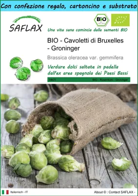 Immagine prodotto di SAFLAX Set regalo -- Cavoletti di Bruxelles - Groninger - 30 semi - Brassica