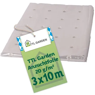 Produktbild von TTL GARDEN PE Frühbeetfolie 10x3m gelocht 20g/m² Folientunnel Gartenfolie