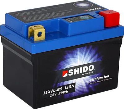 Produktbild von Shido LTX7L-BS Lithium Batterie 12V 2.4Ah, Passend für Motorräder