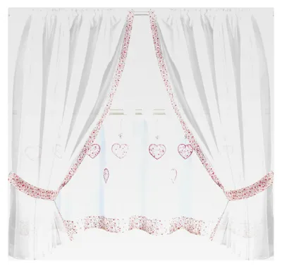 Produktbild von Gardinenset Voile mit Stangendurchzug, Serie Satin, Auswahl bunt - Blumen, 5-teilig
