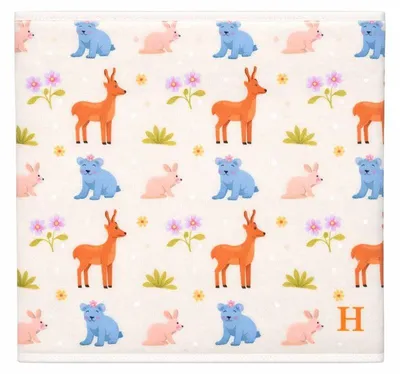 Produktbild von Prendi Home Aufbewahrungsbox 30x30x30 cm faltbar – Kinderzimmer Stoffbox Motiv Wild Tiere