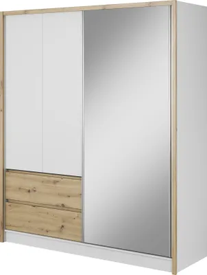 Produktbild von MINIO Kleiderschränk SARA 180 cm Weiß / Artisan Eiche