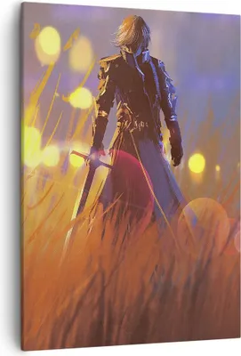 Produktbild von Bild auf Leinwand - Leinwandbild - Einteilig - Krieger Schwert - 50x70cm - Wand Bild - Wanddeko - Wandbilder - Leinwanddruck - Kunstdruck - Wanddekoration - Leinwand bilder - Wandbild - PA50x70-3819