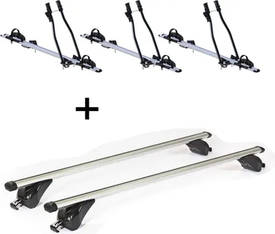 Produktbild von 3x Fahrradträger SAGITTAR + Dachträger/Relingträger VDP KING1 kompatibel mit für Peugeot 3008 (5 Türer) ab 16