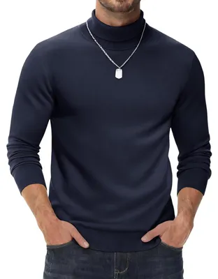 Produktbild von Herrenpullover Rollkragen Slim Fit Passform Elegant Business Dunkelblau S