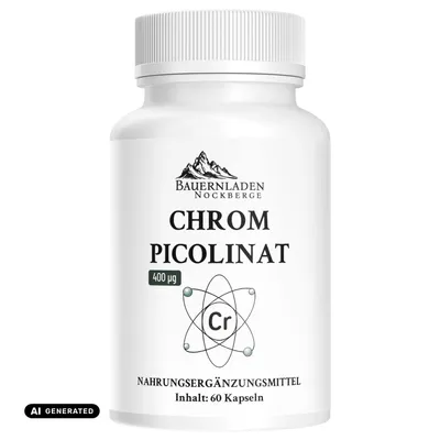 Produktbild von Bauernladen Nockberge | Chrom Picolinat 400 µg | 60 Kapseln, KI-generiertes Bild