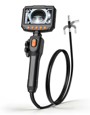 Produktbild von Endoskopkamera mit Bildschirm - Inspektionskamera Rohrkamera - 2-Wege beweglicher Kamerakopf - IP67 Wasserdicht - 10,9 cm Display - 1,5 m Kabel - 8 mm Sondenkopf - 2600 mAh Akku