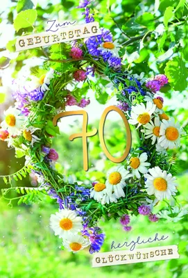 Produktbild von Zahlengeburtstag 70 Jahre - Karte - Blumen- und