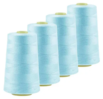 Produktbild von 4 x 4572m Qualitäts Overlock-Garn Overlock-Nähgarn Farbe 781 - 820, Farbe:A783 pastellblau