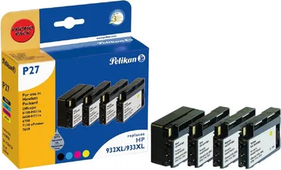 Obrázok produktu pre Pelikan P27, Čierna, Azúrová, Purpurová, Žltá, 4 kusov