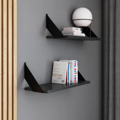 Obrázok produktu pre AKKE Antracit Závesná polica FLAT moderný LOFT štýl DxŠ: 80x20 cm