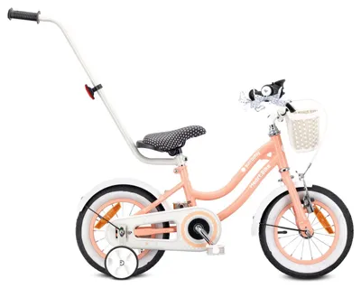 Produktbild von Mädchen fahrrad 12 Zoll Glocke Zusatzräder Schubstange Heart Bike Aprikose
