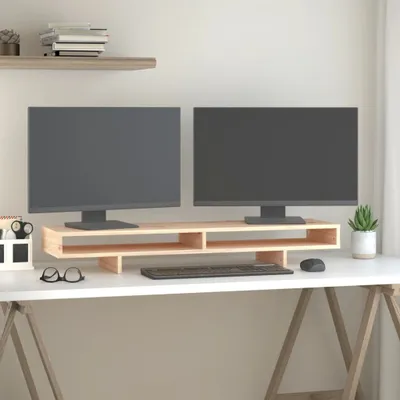 Immagine prodotto di The Living Store Supporto per monitor 100x27x14 cm in legno di pino massiccio