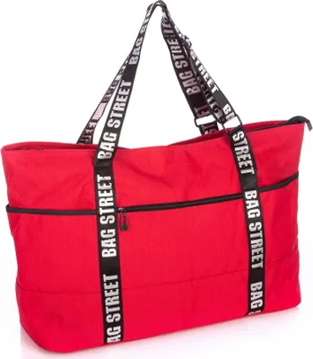 Zdjęcie produktu dla Bag Street torba podróżna sportowa 55x35x22 cm, pojemna, na fitness i podróże Czerwona