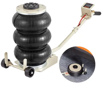 Image de Cric pneumatique VEVOR Air Jack 3 t, Blanc Cric pneumatique à triple sac 140-450 mm Hauteur de levage Airbag Cric pneumatique à longue poignée, 5 minutes de levage Cric pneumatique pour SUV, camions, voitures, etc.