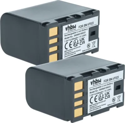 Produktbild von vhbw 2x Akku kompatibel mit JVC GZ-MS120AEU, GZ-MS120BEU, GZ-MS120, GZ-MS100REG Videokamera Camcorder (2100 mAh, 7,2 V, Li-Ion) + Infochip