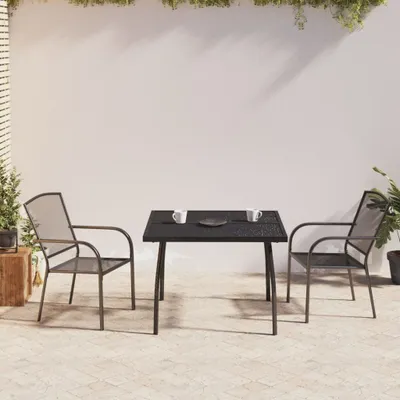 Produktbild von ZMH 3-tlg. Garten-Essgruppe Anthrazit Stahl
