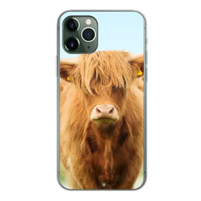 Produktbild von MuchoWow® Handyhülle Schutzhülle Hülle für iPhone 11 Pro Schottischer Highlander - Haare - Gras Silikon Softcase Handy Hülle - Handy