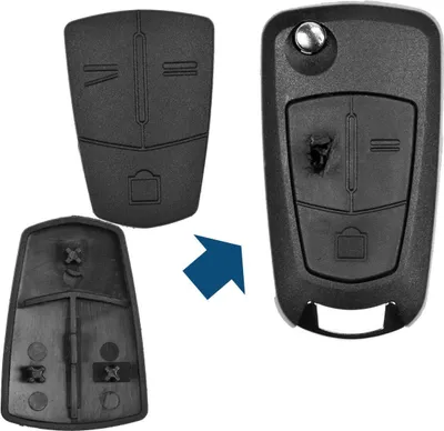 Produktbild von Auto Schlüssel Tasten Set 2X Tastenfeld kompatibel mit 3 Tasten Kompatibel mit OPEL Zafira B Antara Chevrolet Captiva Klappschlüssel