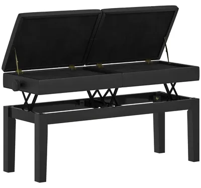 Produktbild von HOMCOM Klavierbank Klavierhocker mit Stauraum Pianobank bis 220 KG, Kunstleder