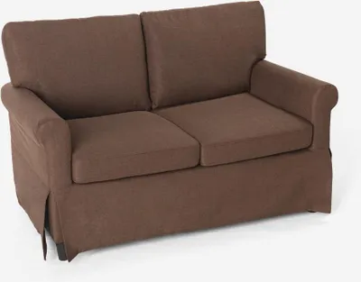 Produktbild von Epoque Modernes 2-Sitzer-Sofa im klassischen Design für Wohnzimmer aus Stoff - Braun