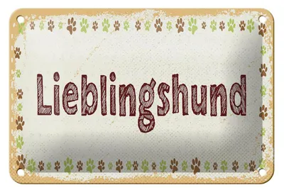 Produktbild von Blechschild Hinweis 18x12cm Lieblingshund Hund Dekoration