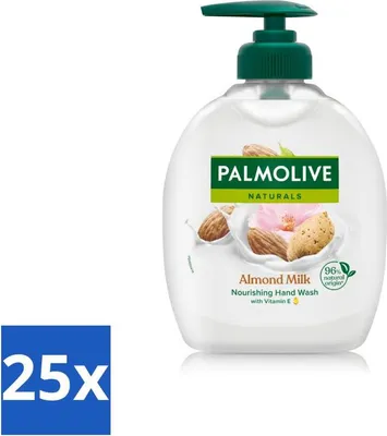 Image de Palmolive Savon au lait d'amande pour les mains avec pompe - Nettoyage doux - 300 ml - Pack avantage - 25 pièces