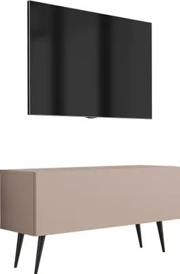 Zdjęcie produktu dla Szafka pod telewizor: karmelowy brąz, 100 x 52 x 32 cm, czarne nogi