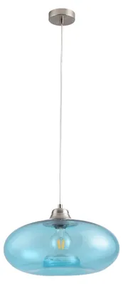 Produktbild von Pendelleuchte LA BURBUJA 20501 Ø40CM – Elegantes Glasblau für Ihr Zuhause, 1-flammig, E27, Mattes Nickel
