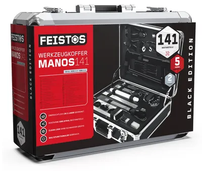 Image de FEISTOS Manos 141 Mallette à outils métallique équipée 141 pièces