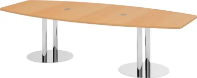Produktbild von bümö Konferenztisch mittel KT28 - Nachbildung: Buche, tischfuss: Chromsäulen