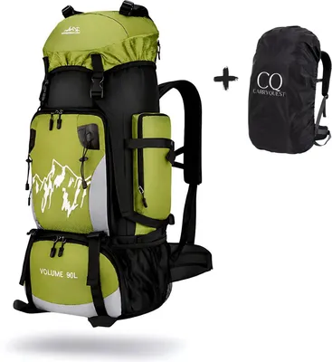 Image de CarryQuest® - Sac à dos de randonnée 90L, couleur vert clair