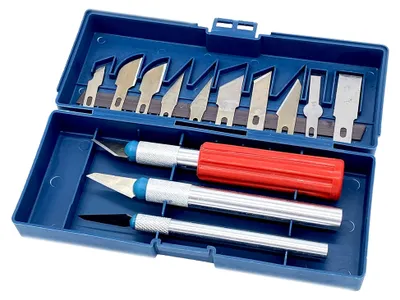 Produktbild von Bastelmesser Skalpell, Bastelset, Präzisionsmesser mit Ersatzklingen, 16-teilig, handwerkliches Hobbymesser