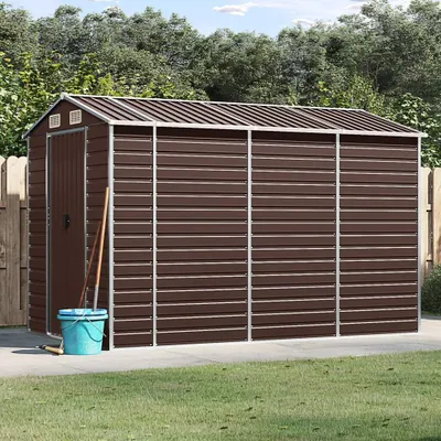 Produktbild von vidaXL Gartenhaus Braun 191 x 300 x 198 cm Verzinkter Stahl