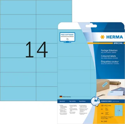 Produktbild von Etiketten blau 105x42,3mm Special A4 VE=32x280 Stück