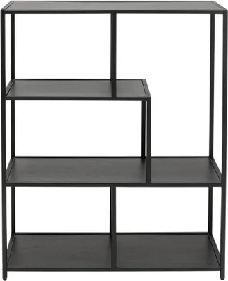 Regal Loftie, schwarz, 100x77x30 cm, Stahlrahmen, 5 Ablagen