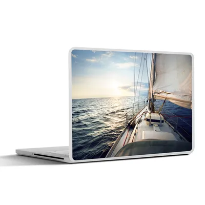 Produktbild von MuchoWow® Laptop Aufkleber Sticker Cover Meer - Segelboot - Sonne 30x22 cm - Laptop-Sticker