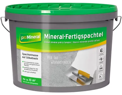 Produktbild von proMineral Mineral-Fertigspachtel 15kg – Spachtelmasse innen