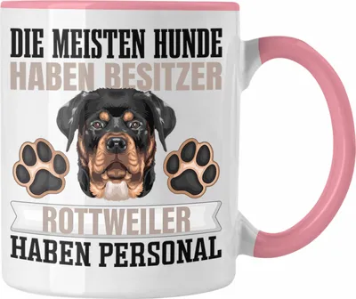 Produktbild von Trendation - Rottweiler Besitzer Tasse Geschenk Lustiger Spruch Geschenkidee Besitzerin Rottweiler Haben Personal (Rosa)