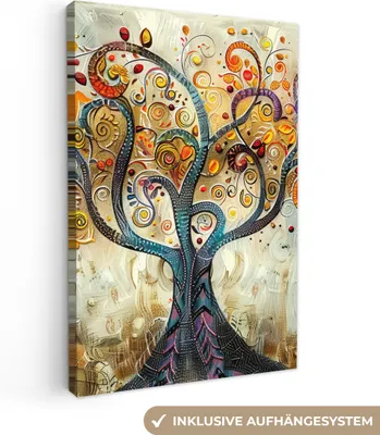 Produktbild von MuchoWow® - Leinwandbilder - Baum - Kunst - Modern - Natur, Wandbild, Wanddeko Bilder Wohnzimmer, 20x30 cm