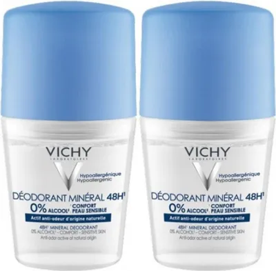 Imagen del producto de Set de dos desodorantes minerales en formato roll-on, 50 ml cada uno