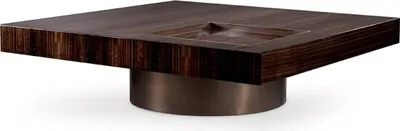 Produktbild von Casa Padrino Luxus Couchtisch Dunkelbraun Hochglanz / Bronze 110 x 110 x H. 31 cm - Quadratischer Wohnzimmertisch - Wohnzimmer Möbel - Massivholz Möbel - Luxus Möbel - Luxus Einrichtung