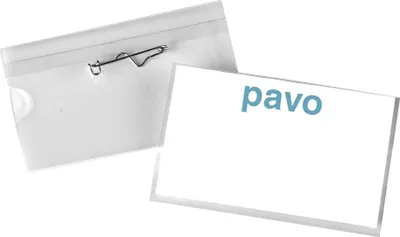 Produktbild von pavo Namensschild mit Wellennadel 40 x 75 mm transparent