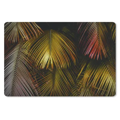Produktbild von MuchoWow® Schreibtischunterlage Dschungel - Blätter - Gold 60x40 cm - XXL Mauspad - Großes Mauspad