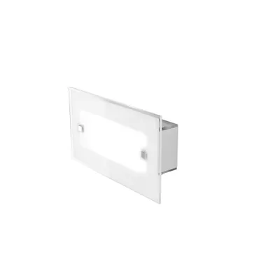 Immagine prodotto di Applique Contemporanea Brick Metallo Bianco Vetro Satinato 2 Luci E27 27Cm