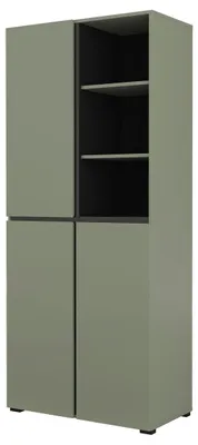 Produktbild von Schuhschrank Kaunas Stauraumschrank 80x40x184cm Farbe wählbarSalbei / Schwarz