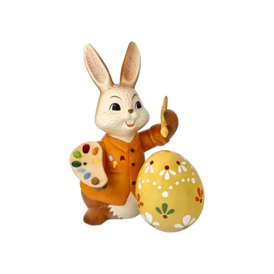Produktbild von Goebel 66844891 Osterfigur Bald ist es fertig! Bunt Osterhase mit Osterei
