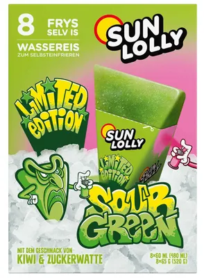 Produktbild von Sun Lolly Wassereis Sour Green 8er