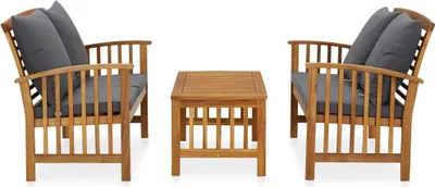Produktbild von vidaXL 3-tlg. Garten-Lounge-Set mit Auflagen Massivholz Akazie