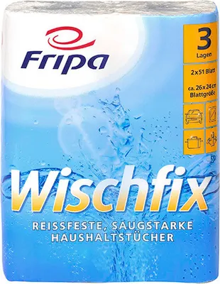 Produktbild von Küchenrollen 3-lagig 26?×?23,8?cm weiß Wischfix – 51 Blatt